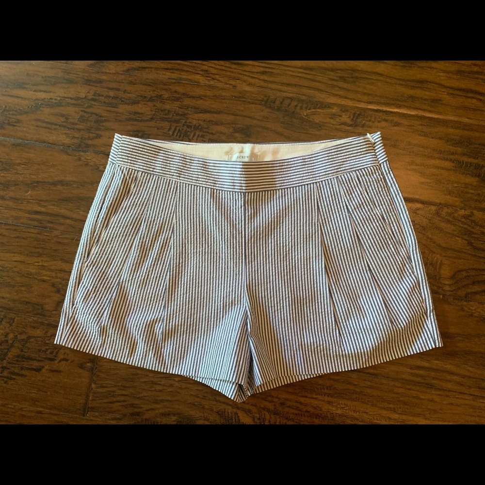 J Crew Blue Seersucker Shorts